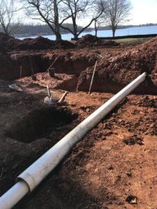 underground sewer and septic plumbing installation near lake norman and charlotte